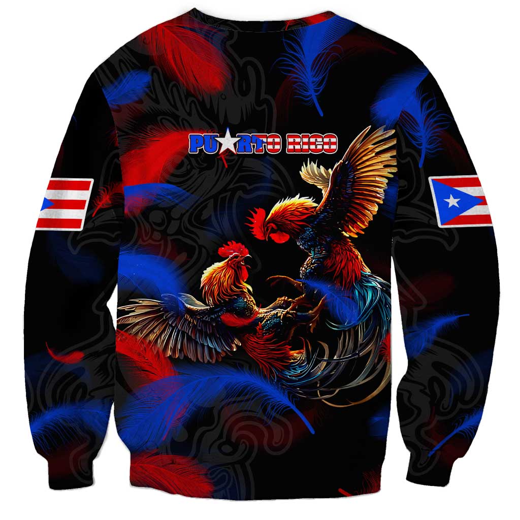 Puerto Rican Rooster Sweatshirt Puerto Rico Pride and Power Spirit
