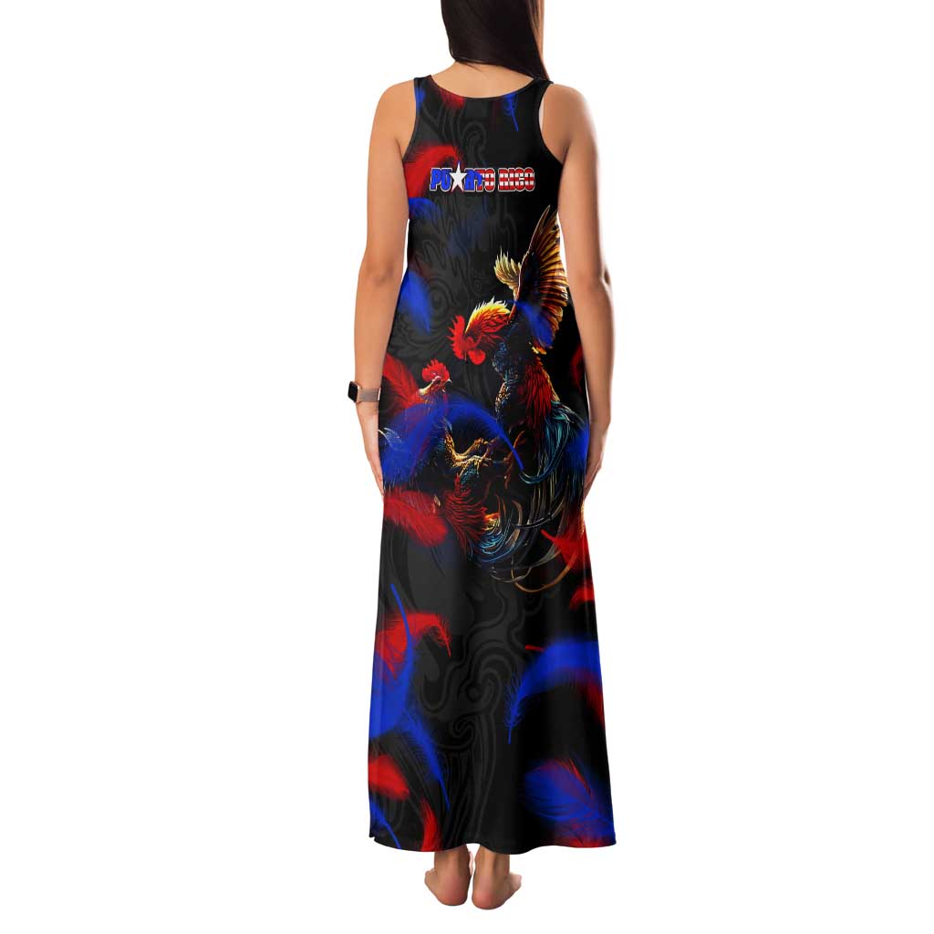 Puerto Rican Rooster Tank Maxi Dress Puerto Rico Pride and Power Spirit