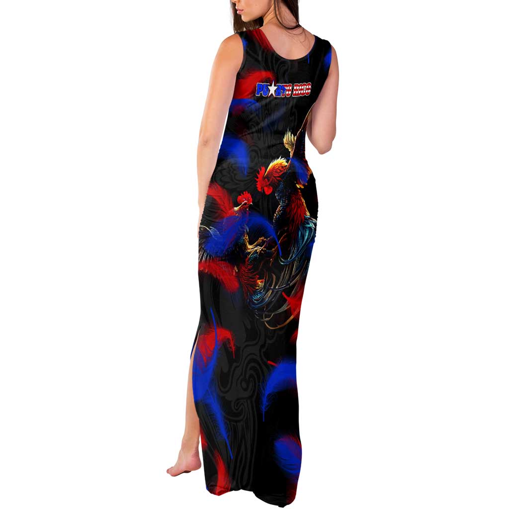 Puerto Rican Rooster Tank Maxi Dress Puerto Rico Pride and Power Spirit