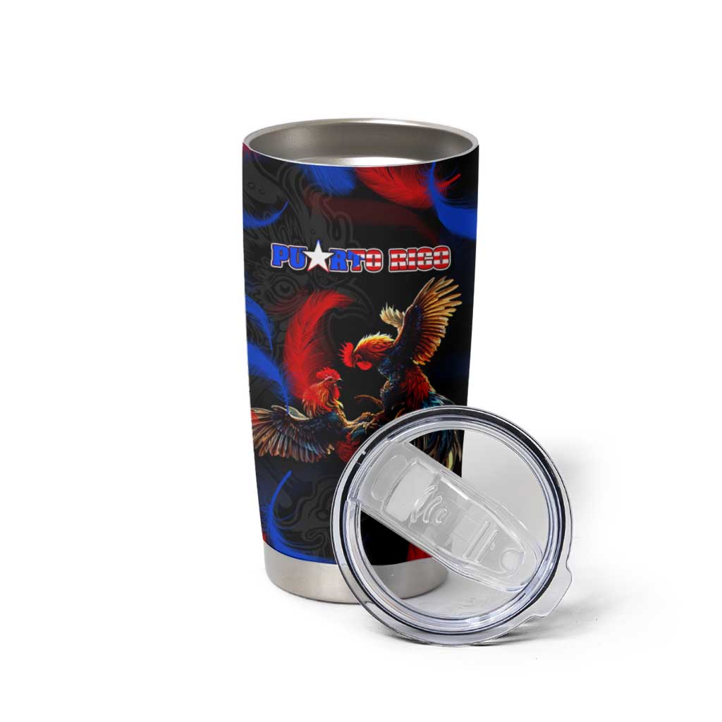 Puerto Rican Rooster Tumbler Cup Puerto Rico Pride and Power Spirit
