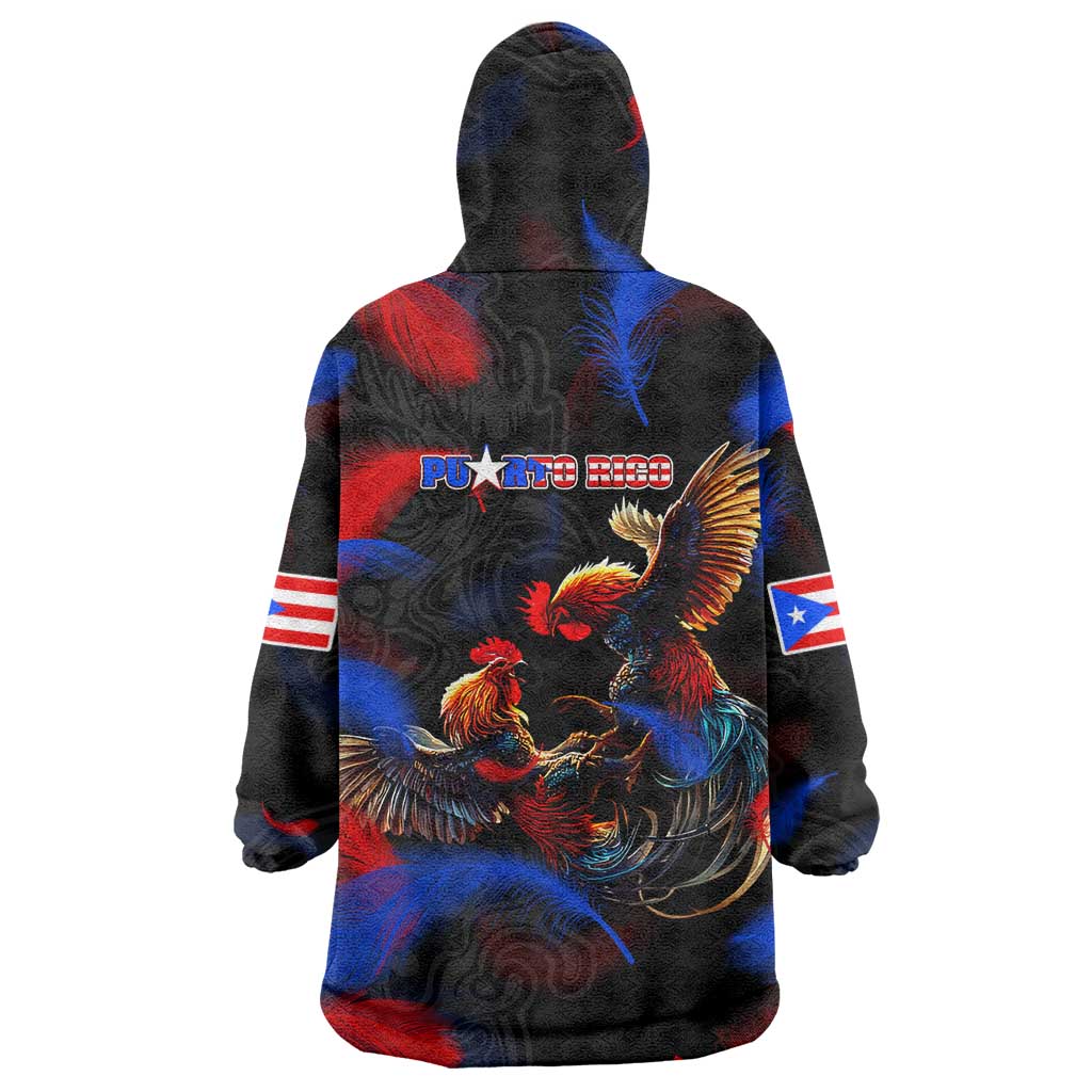 Puerto Rican Rooster Wearable Blanket Hoodie Puerto Rico Pride and Power Spirit