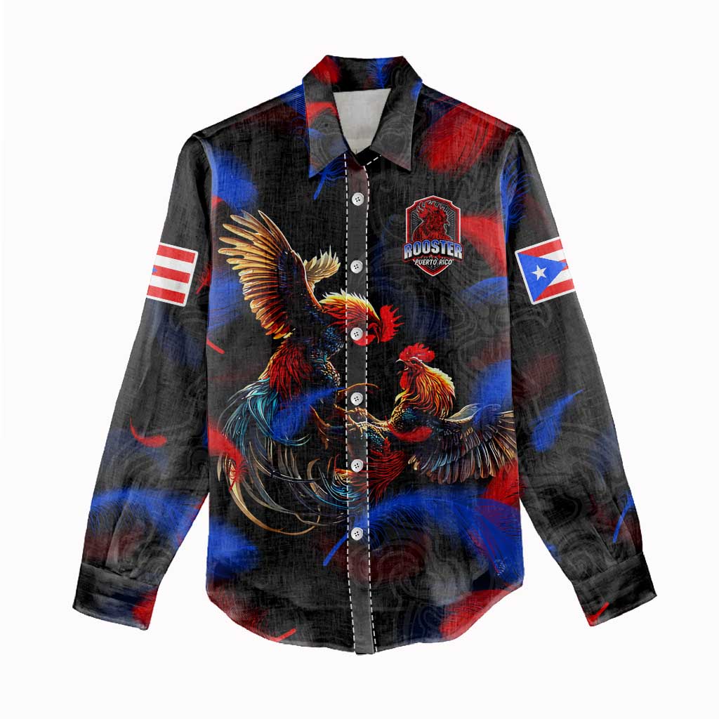 Puerto Rican Rooster Women Casual Shirt Puerto Rico Pride and Power Spirit