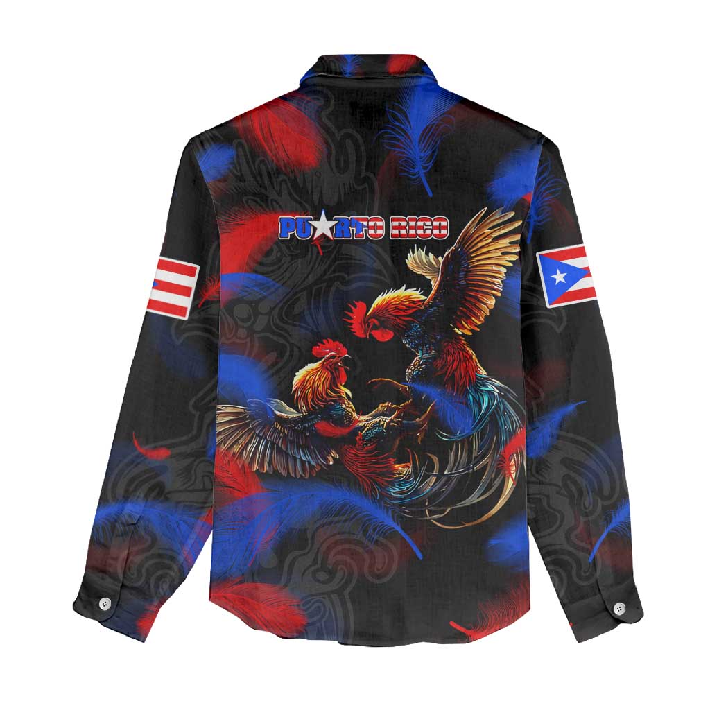 Puerto Rican Rooster Women Casual Shirt Puerto Rico Pride and Power Spirit