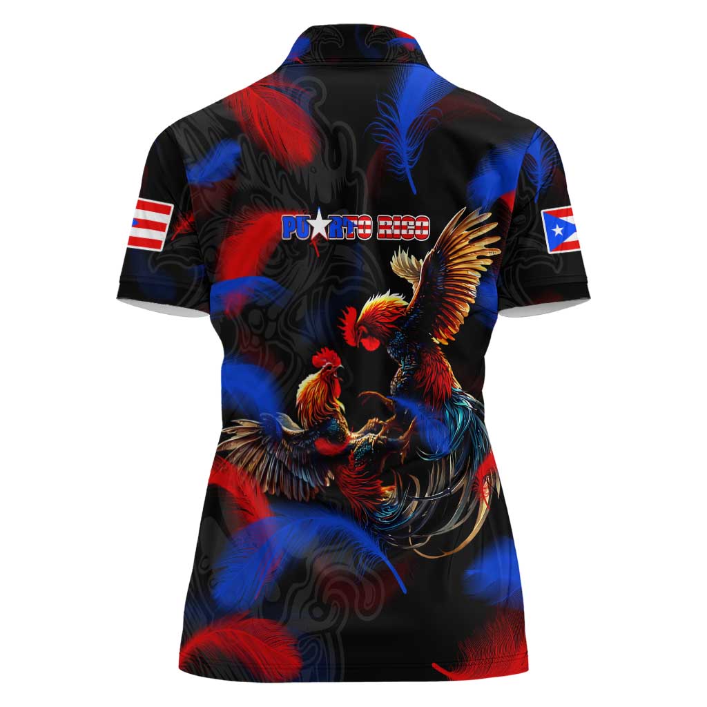 Puerto Rican Rooster Women Polo Shirt Puerto Rico Pride and Power Spirit