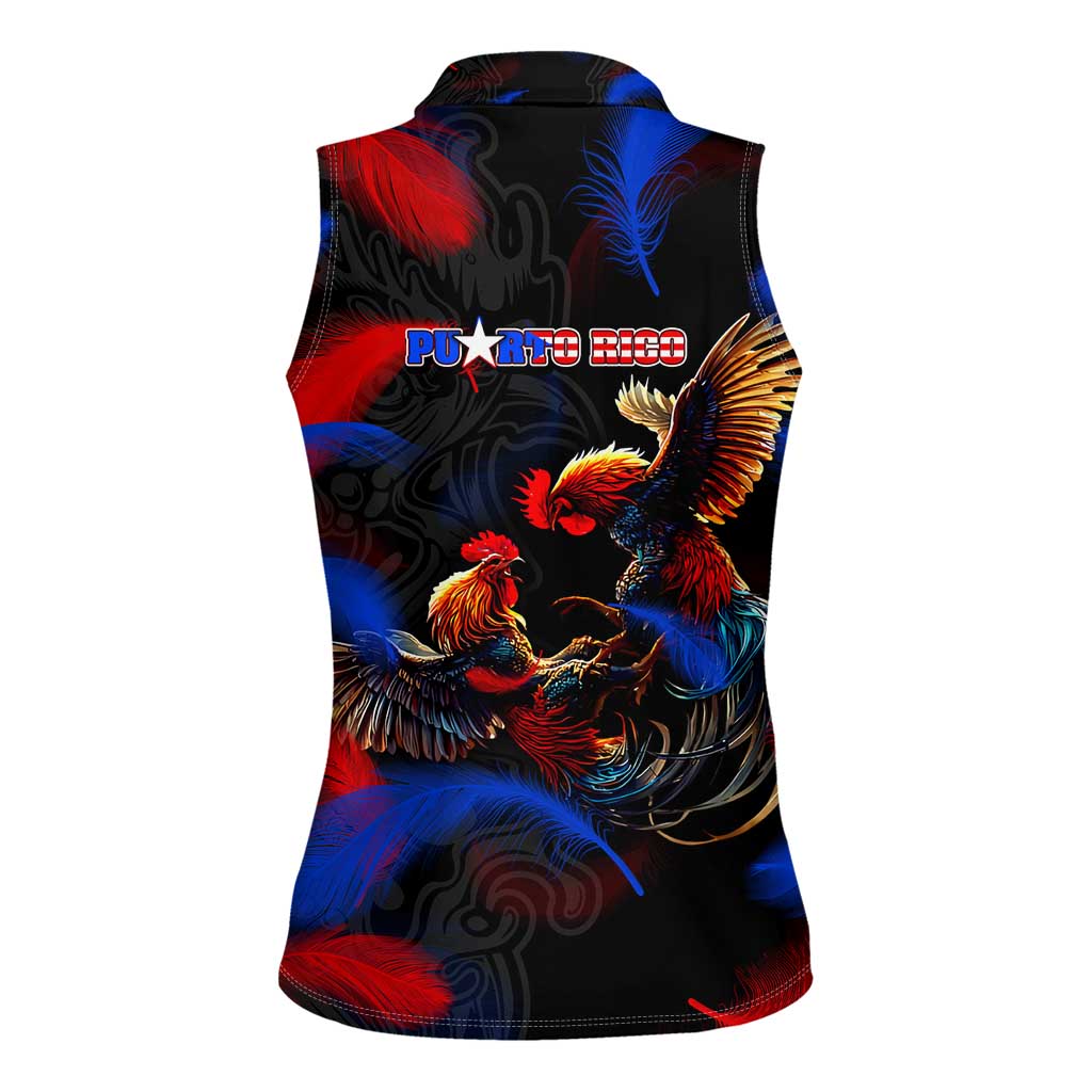 Puerto Rican Rooster Women Sleeveless Polo Shirt Puerto Rico Pride and Power Spirit