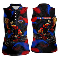 Puerto Rican Rooster Women Sleeveless Polo Shirt Puerto Rico Pride and Power Spirit