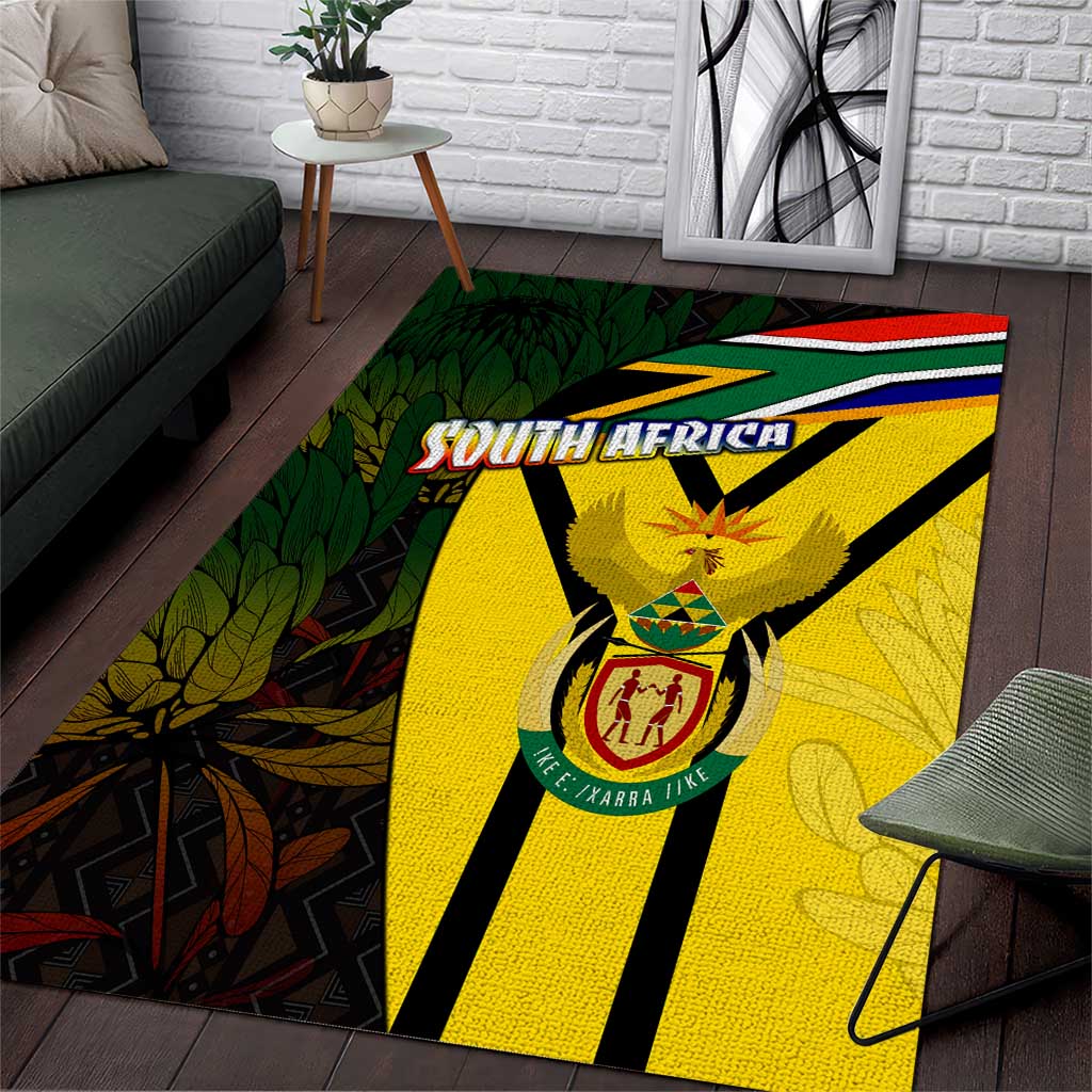 South Africa Coat Of Arms Area Rug Protea Unity Heritage