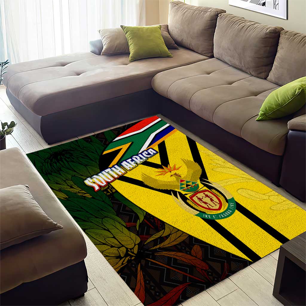 South Africa Coat Of Arms Area Rug Protea Unity Heritage