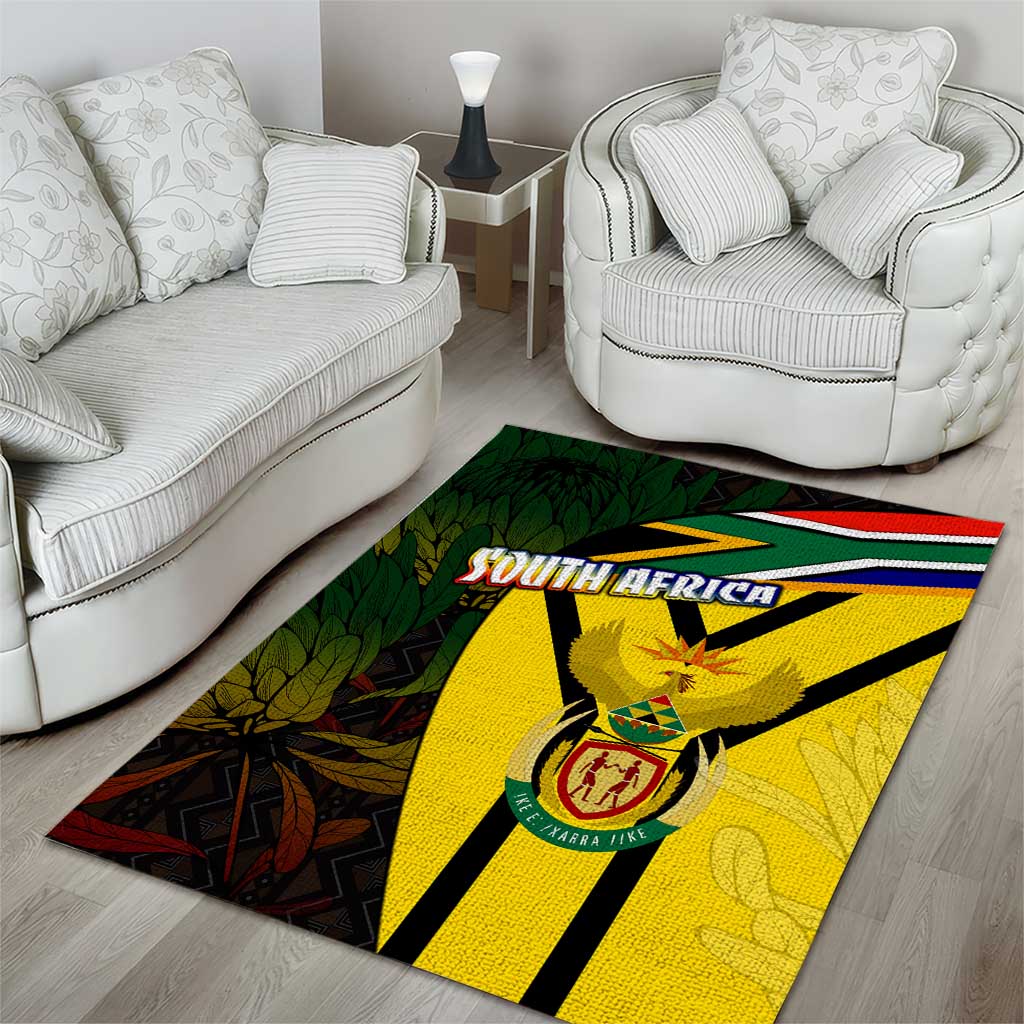 South Africa Coat Of Arms Area Rug Protea Unity Heritage