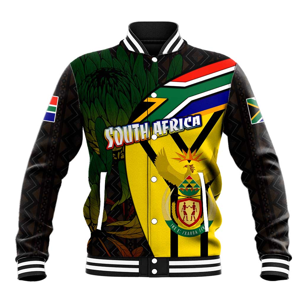 South Africa Coat Of Arms Baseball Jacket Protea Unity Heritage