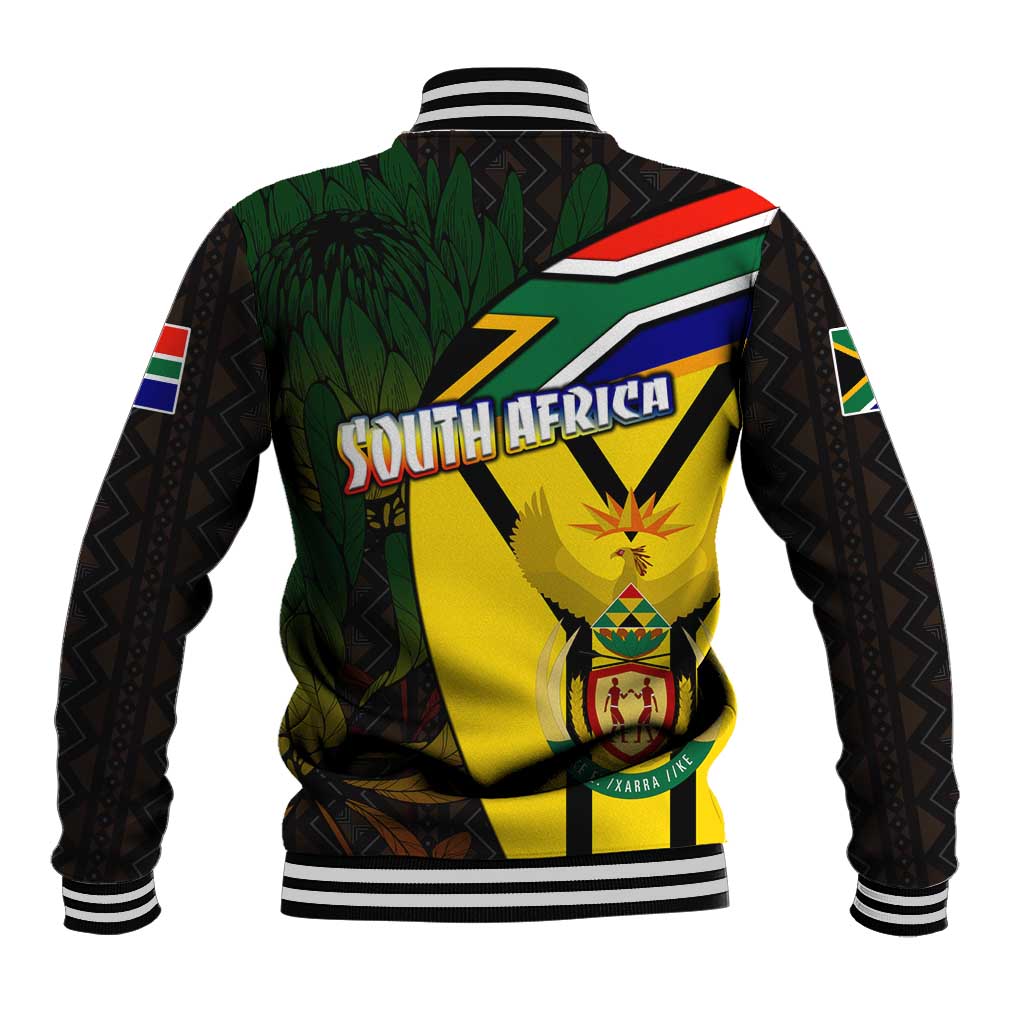 South Africa Coat Of Arms Baseball Jacket Protea Unity Heritage