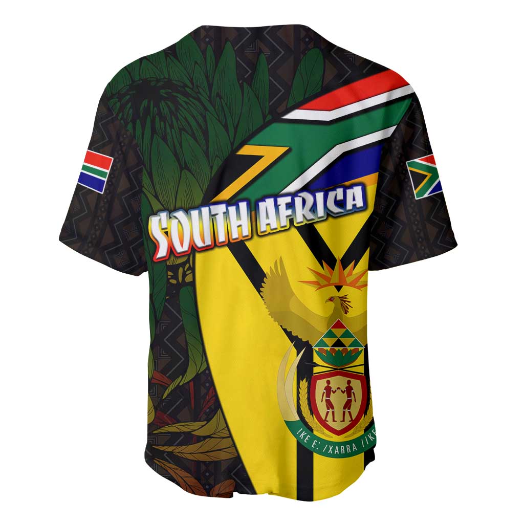South Africa Coat Of Arms Baseball Jersey Protea Unity Heritage