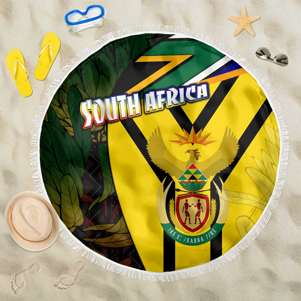 South Africa Coat Of Arms Beach Blanket Protea Unity Heritage