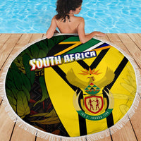 South Africa Coat Of Arms Beach Blanket Protea Unity Heritage