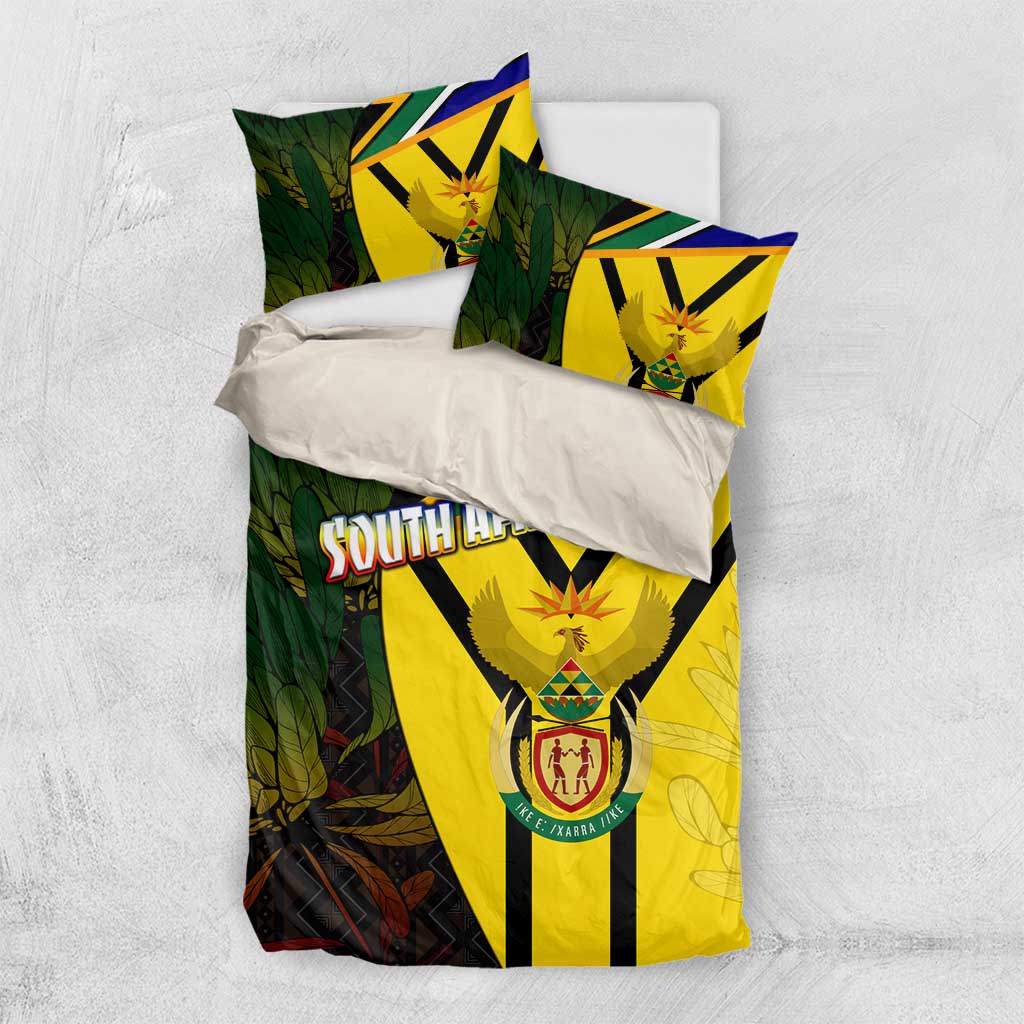 South Africa Coat Of Arms Bedding Set Protea Unity Heritage