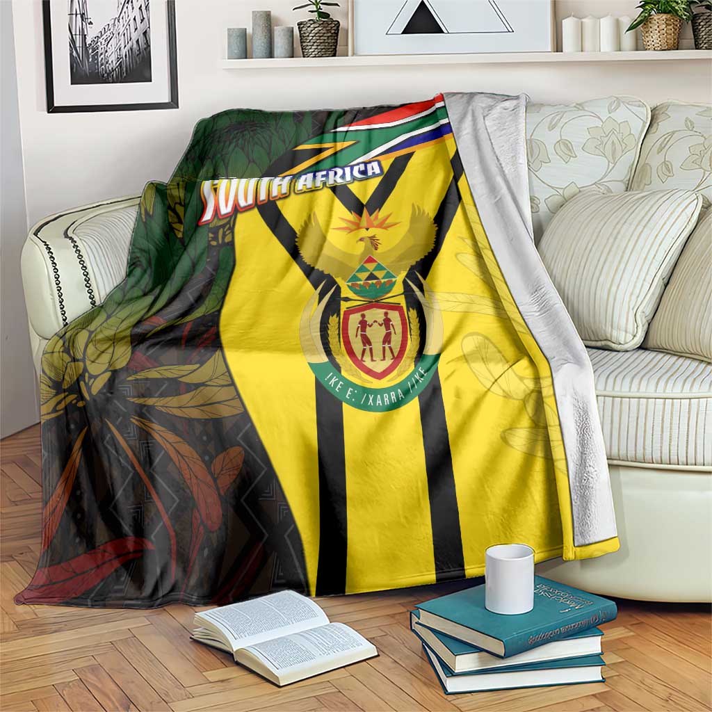 South Africa Coat Of Arms Blanket Protea Unity Heritage