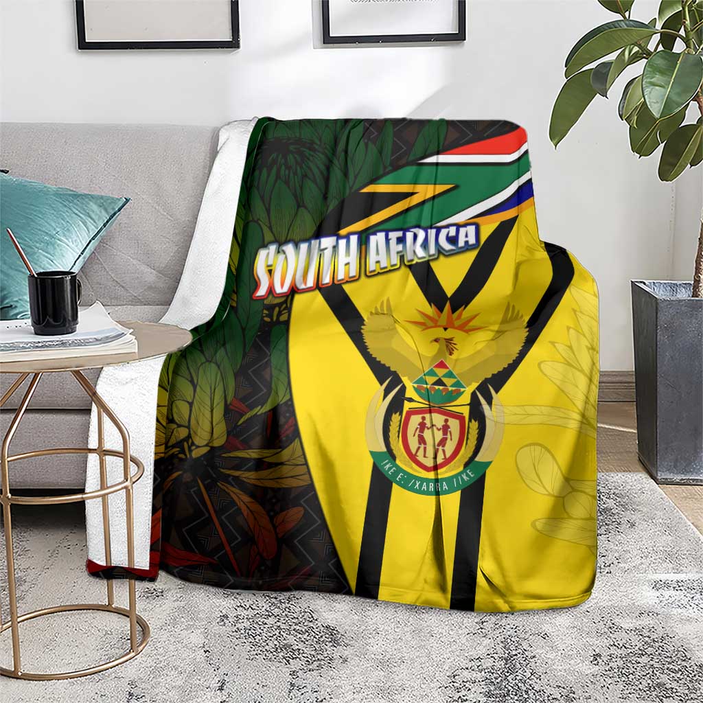 South Africa Coat Of Arms Blanket Protea Unity Heritage
