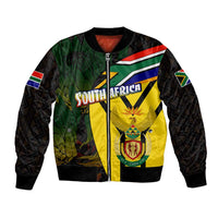South Africa Coat Of Arms Bomber Jacket Protea Unity Heritage