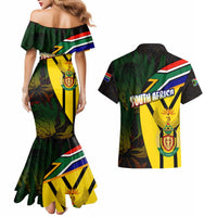 South Africa Coat Of Arms Couples Matching Mermaid Dress and Hawaiian Shirt Protea Unity Heritage