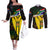 South Africa Coat Of Arms Couples Matching Off The Shoulder Long Sleeve Dress and Long Sleeve Button Shirt Protea Unity Heritage
