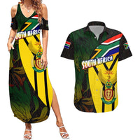 South Africa Coat Of Arms Couples Matching Summer Maxi Dress and Hawaiian Shirt Protea Unity Heritage
