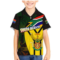 South Africa Coat Of Arms Family Matching Mermaid Dress and Hawaiian Shirt Protea Unity Heritage