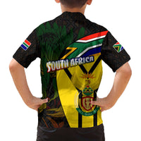 South Africa Coat Of Arms Family Matching Off The Shoulder Long Sleeve Dress and Hawaiian Shirt Protea Unity Heritage