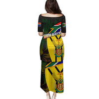 South Africa Coat Of Arms Family Matching Puletasi and Hawaiian Shirt Protea Unity Heritage