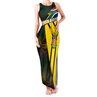 South Africa Coat Of Arms Family Matching Tank Maxi Dress and Hawaiian Shirt Protea Unity Heritage