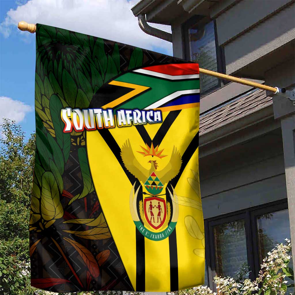 South Africa Coat Of Arms Garden Flag Protea Unity Heritage