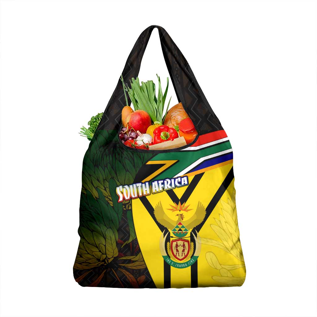 South Africa Coat Of Arms Grocery Bag Protea Unity Heritage