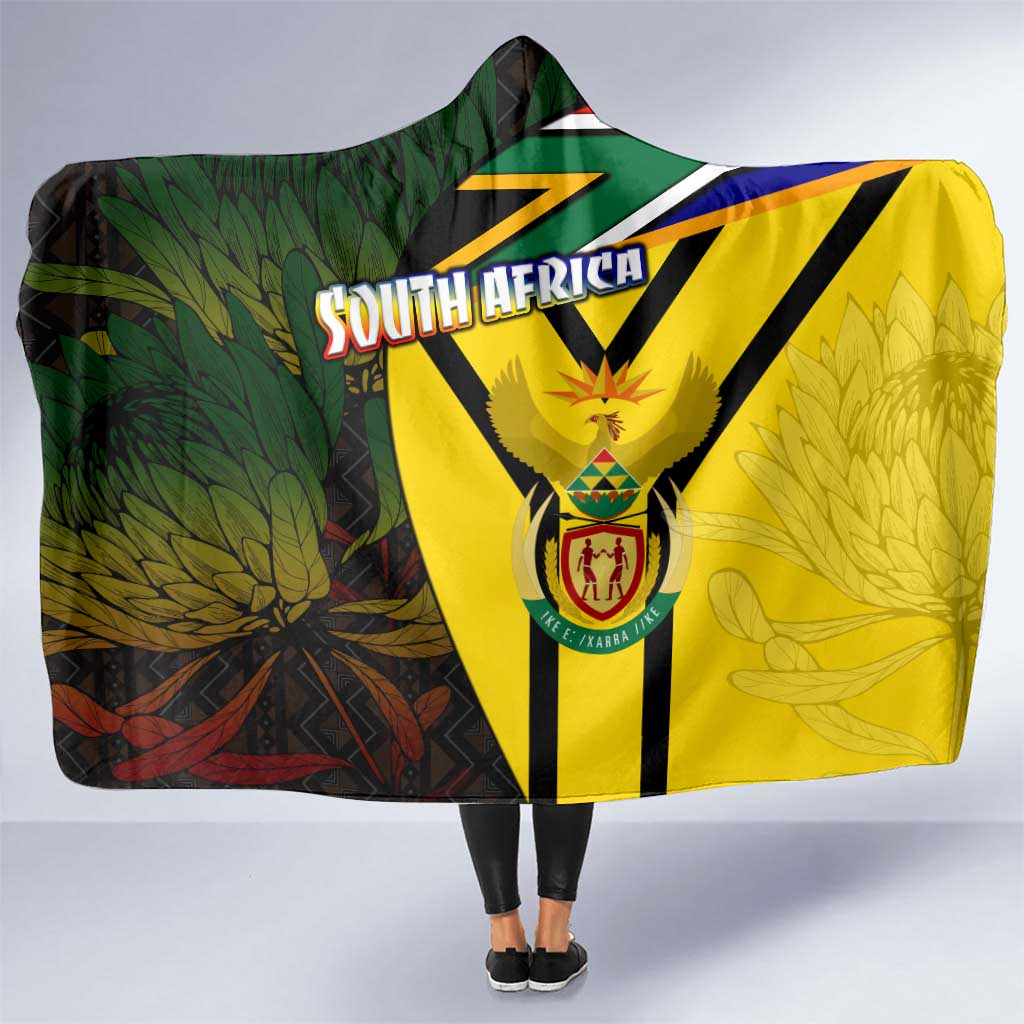 South Africa Coat Of Arms Hooded Blanket Protea Unity Heritage