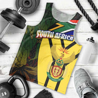 South Africa Coat Of Arms Men Tank Top Protea Unity Heritage