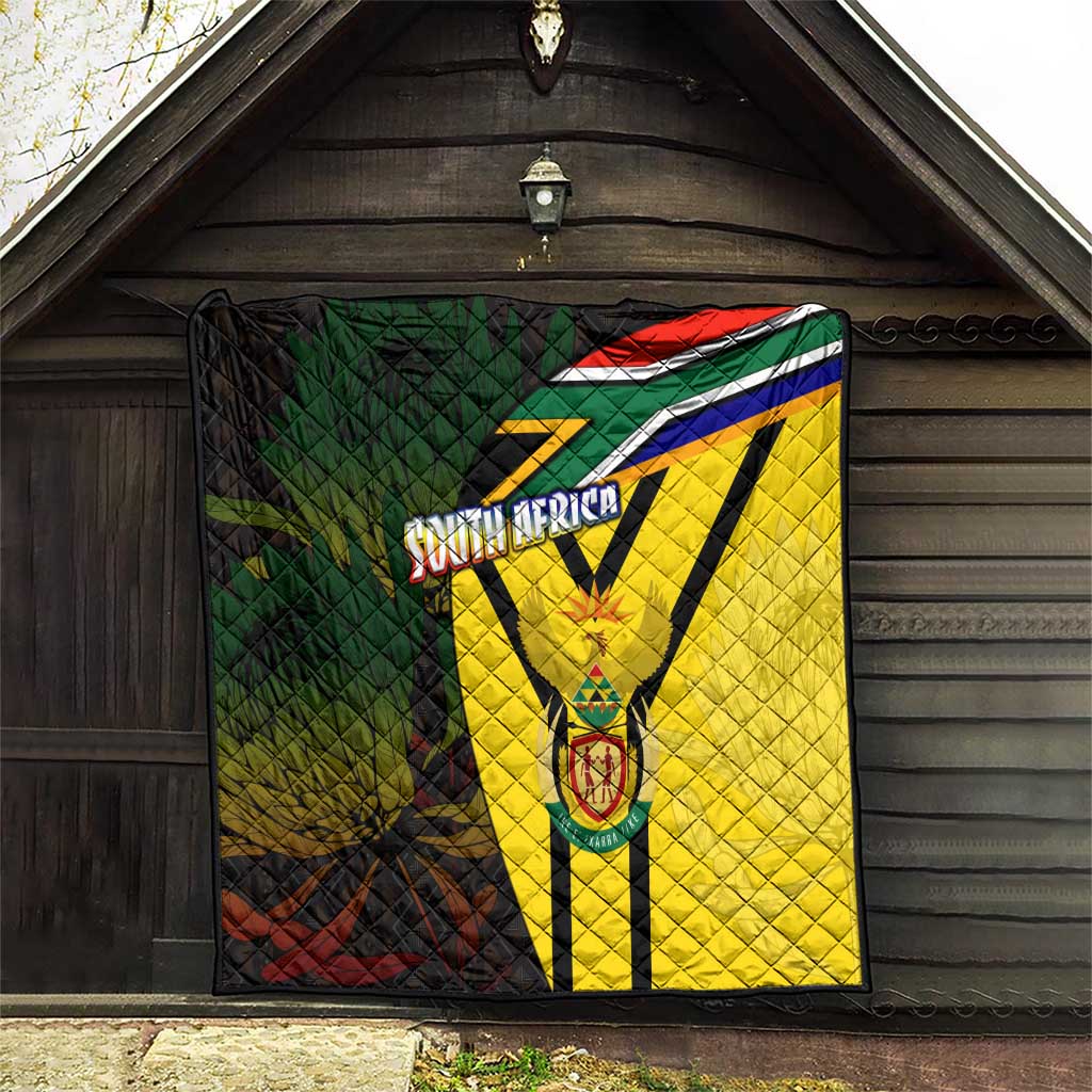 South Africa Coat Of Arms Quilt Protea Unity Heritage