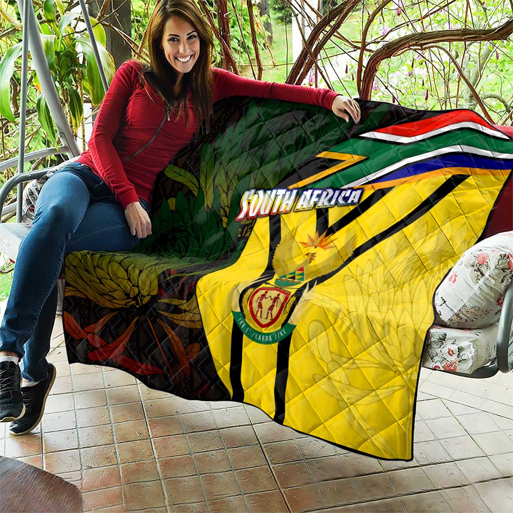 South Africa Coat Of Arms Quilt Protea Unity Heritage