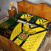 South Africa Coat Of Arms Quilt Bed Set Protea Unity Heritage