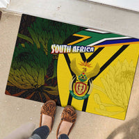 South Africa Coat Of Arms Rubber Doormat Protea Unity Heritage