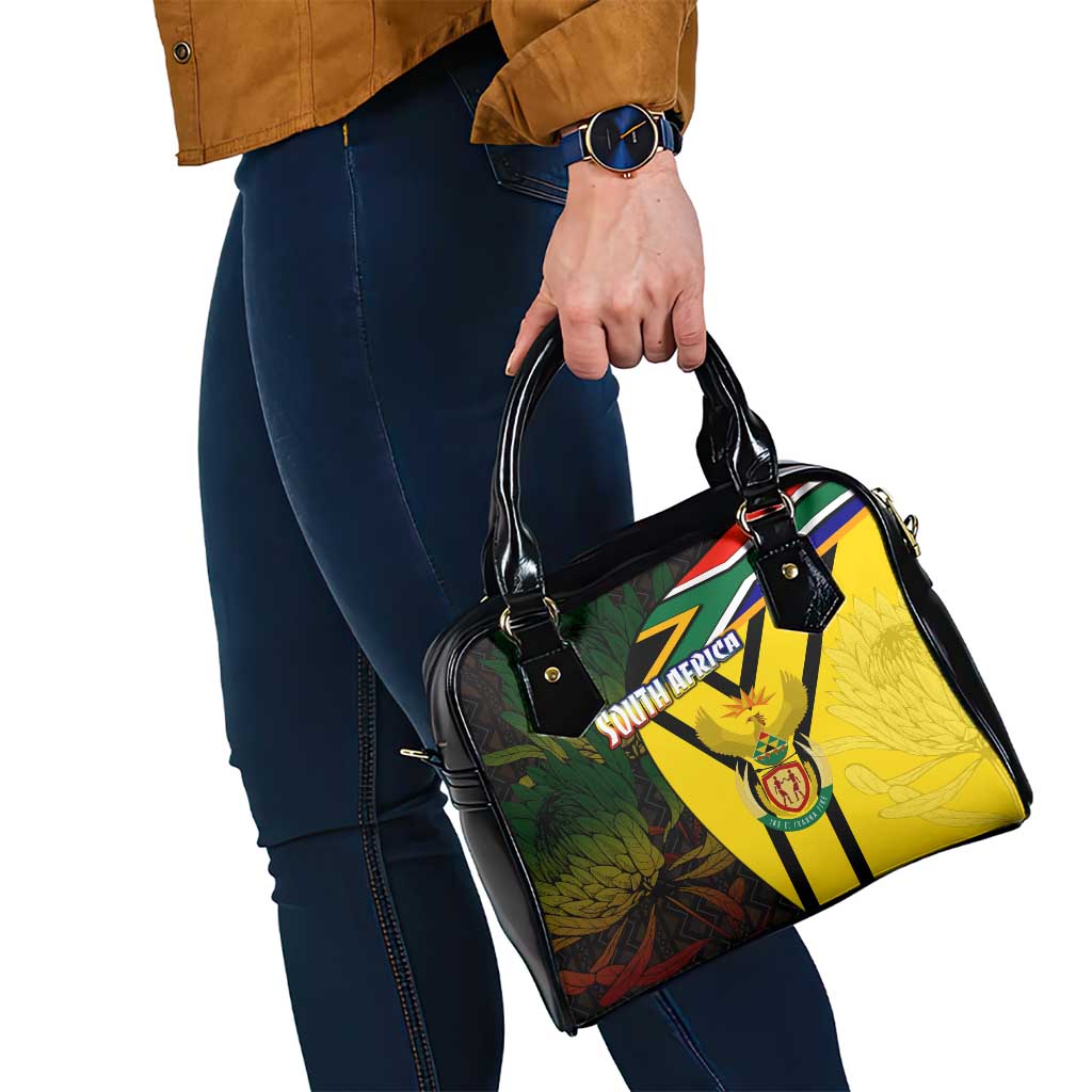 South Africa Coat Of Arms Shoulder Handbag Protea Unity Heritage