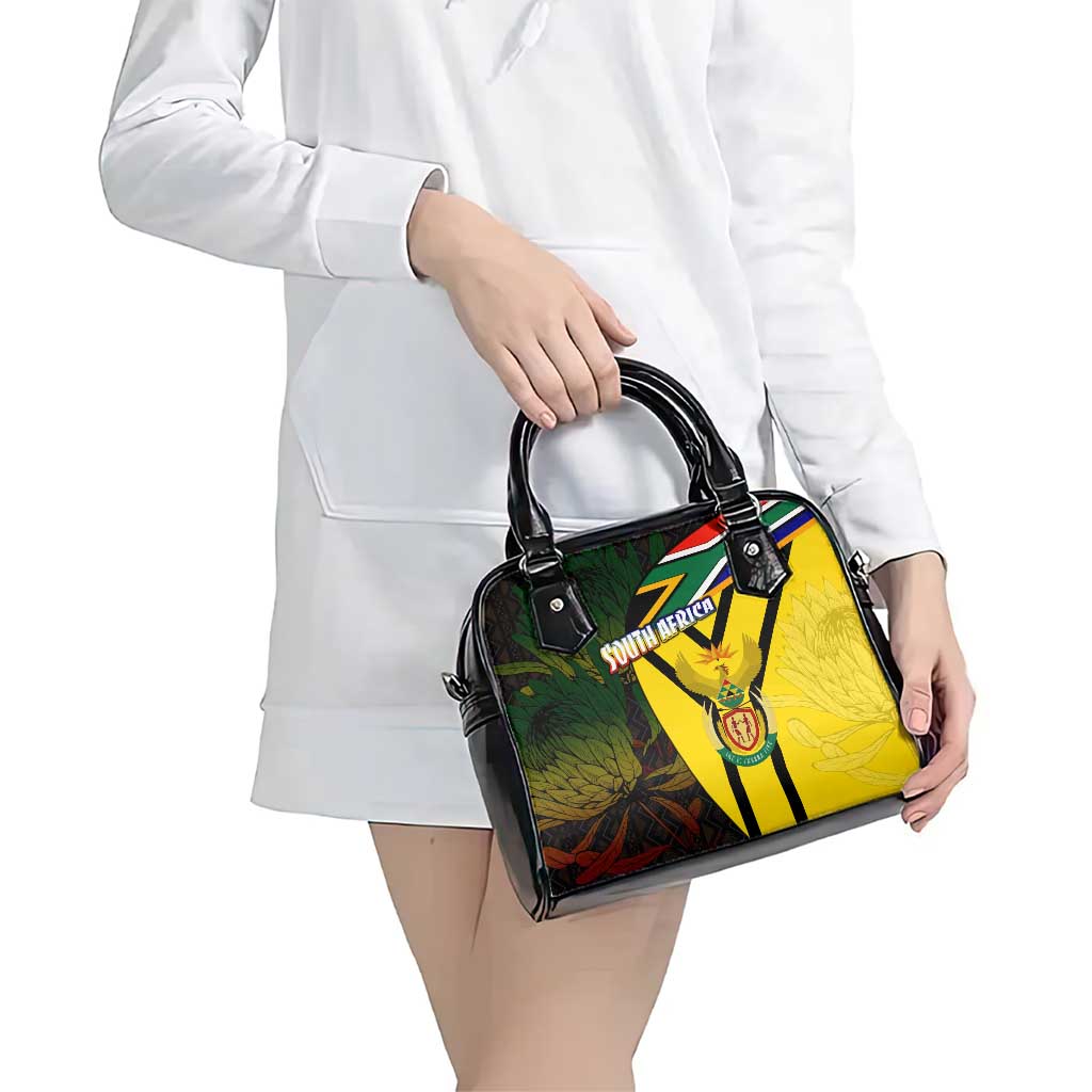 South Africa Coat Of Arms Shoulder Handbag Protea Unity Heritage