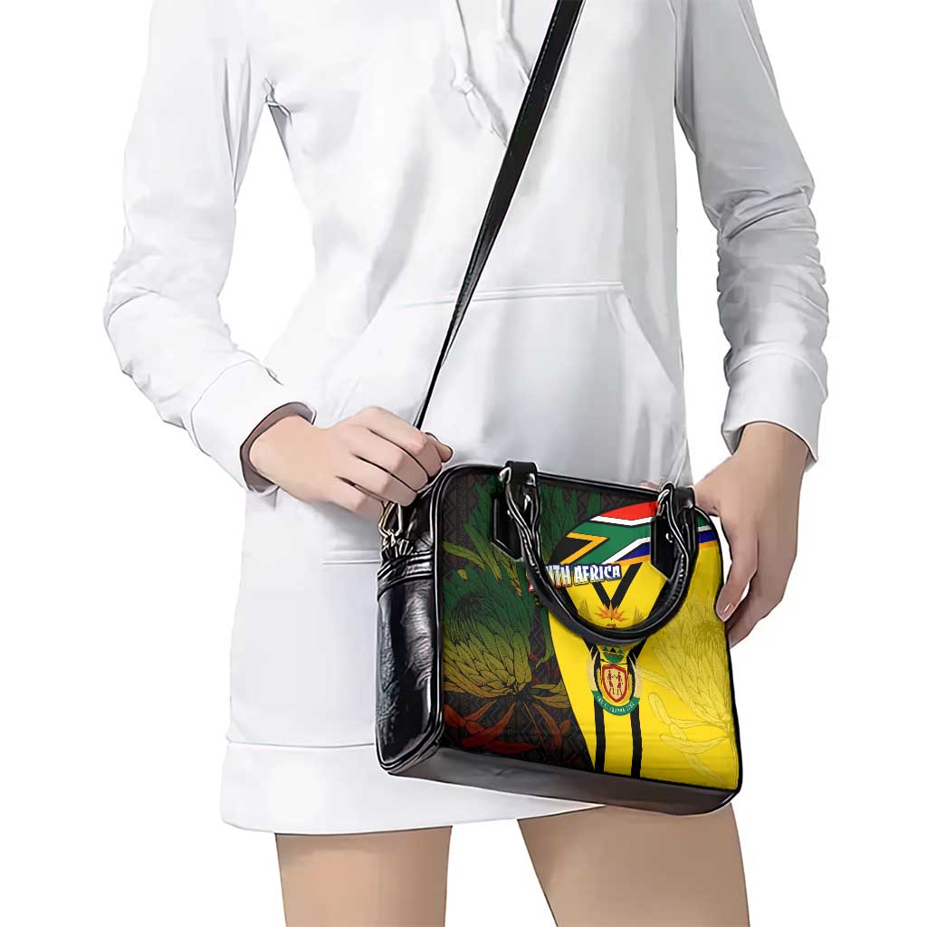 South Africa Coat Of Arms Shoulder Handbag Protea Unity Heritage