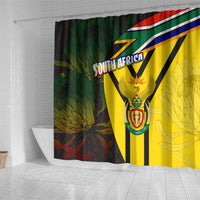South Africa Coat Of Arms Shower Curtain Protea Unity Heritage