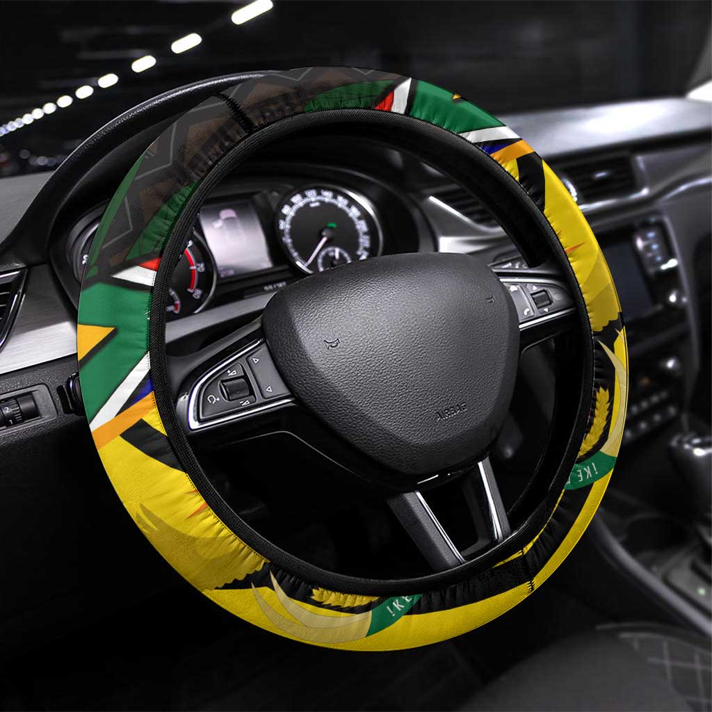 South Africa Coat Of Arms Steering Wheel Cover Protea Unity Heritage
