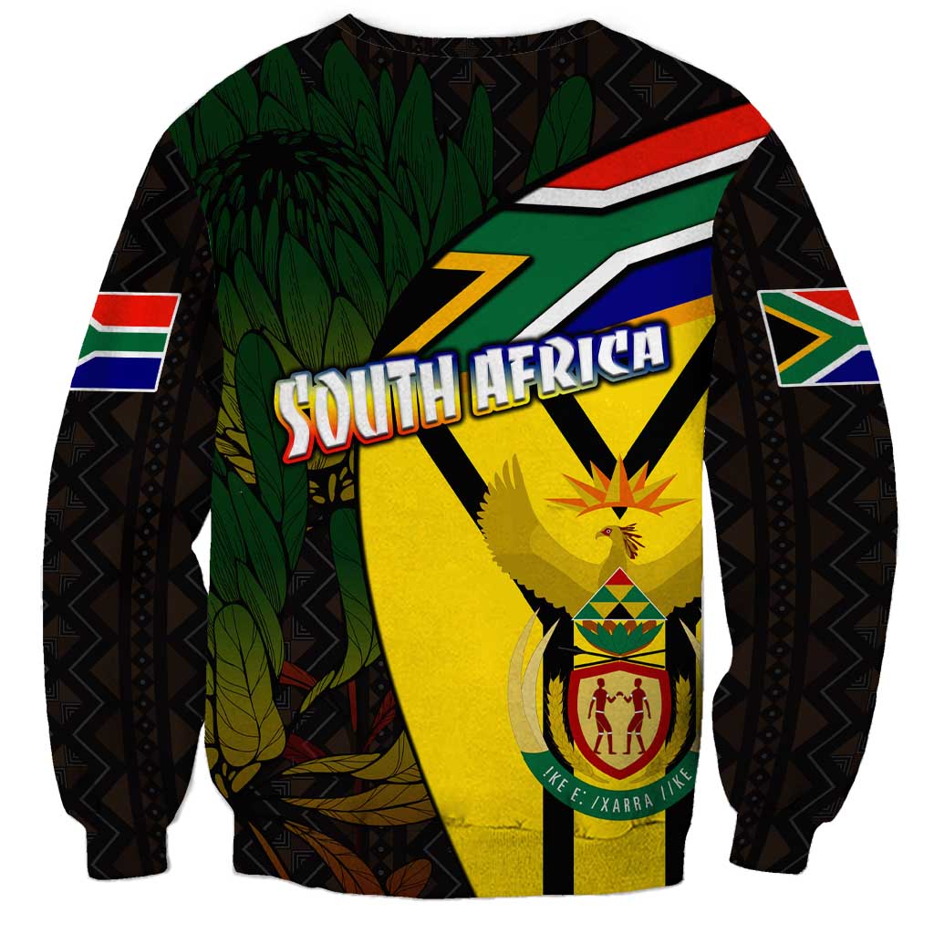 South Africa Coat Of Arms Sweatshirt Protea Unity Heritage