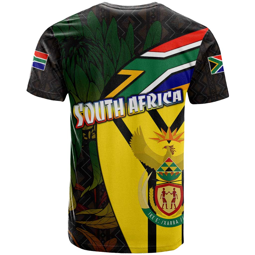 South Africa Coat Of Arms T Shirt Protea Unity Heritage