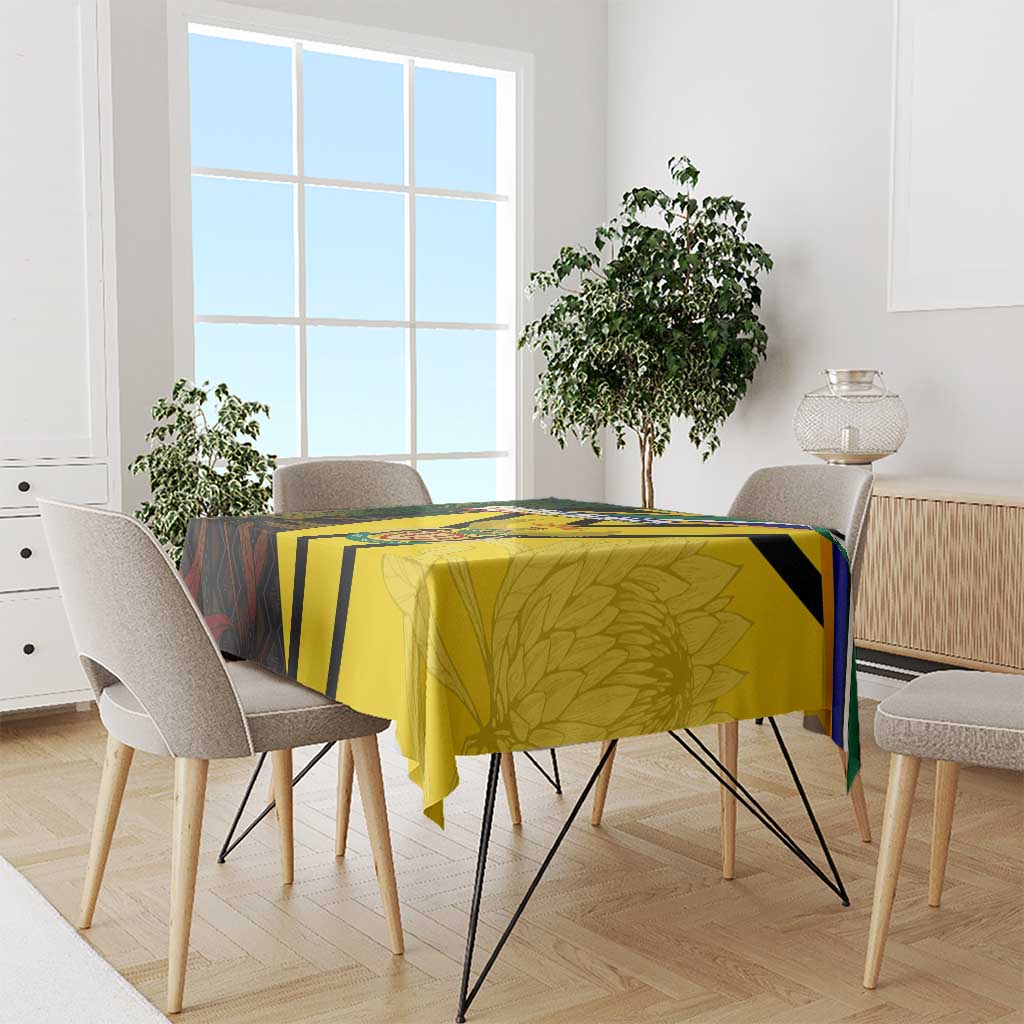 South Africa Coat Of Arms Tablecloth Protea Unity Heritage