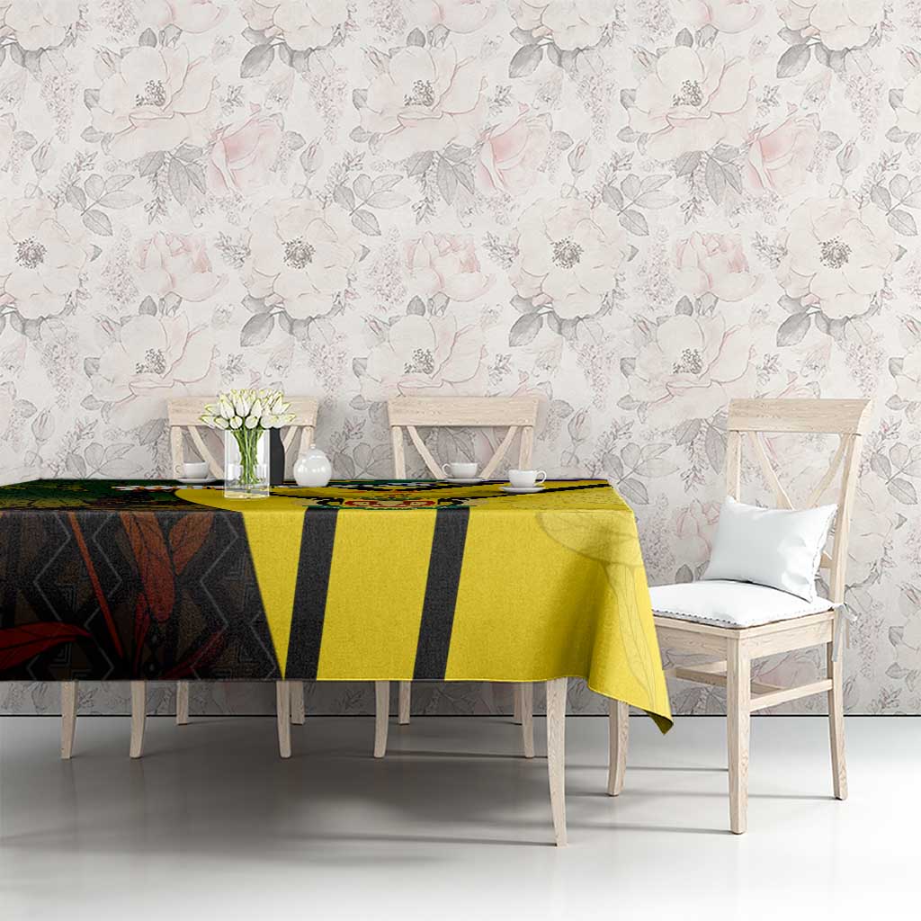 South Africa Coat Of Arms Tablecloth Protea Unity Heritage