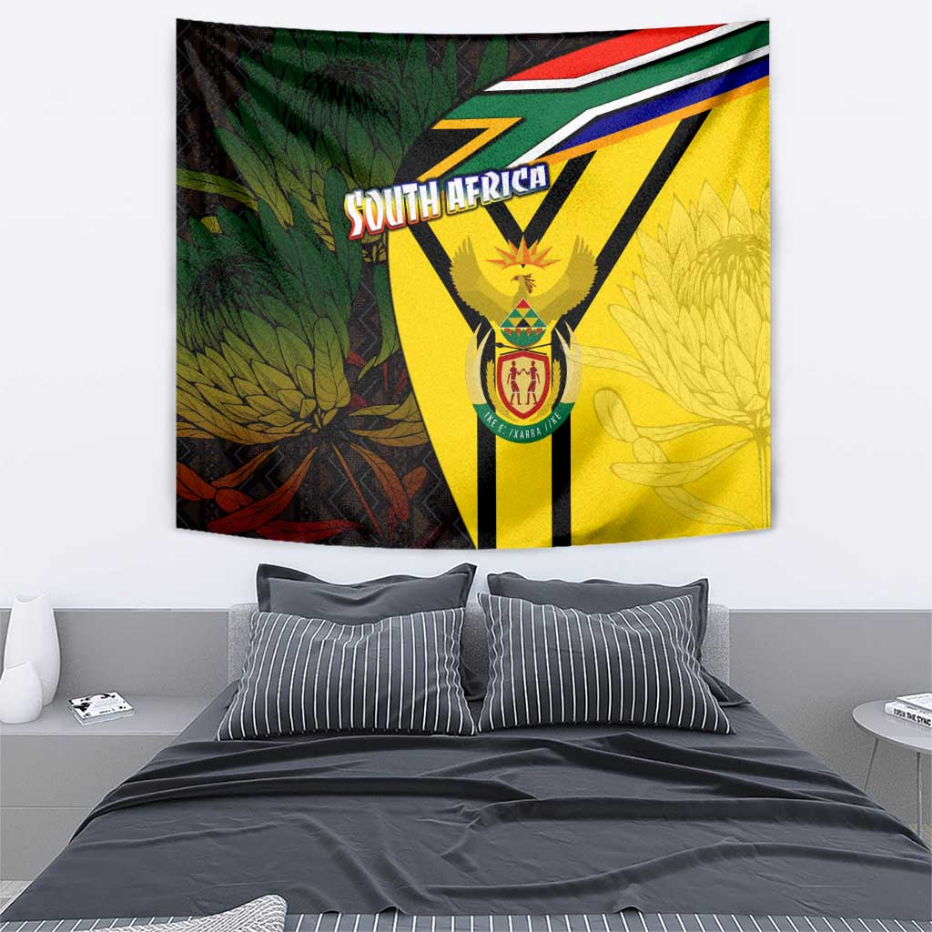 South Africa Coat Of Arms Tapestry Protea Unity Heritage