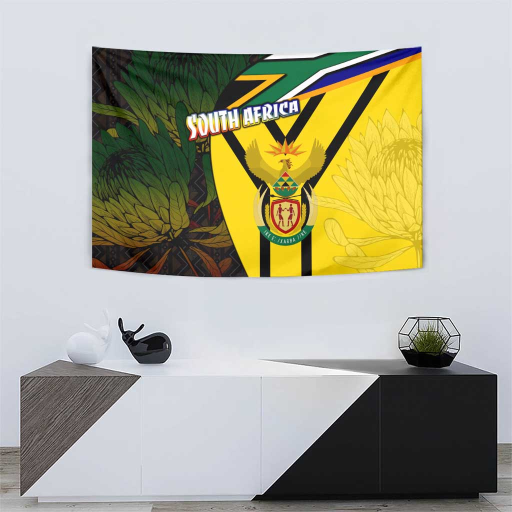 South Africa Coat Of Arms Tapestry Protea Unity Heritage