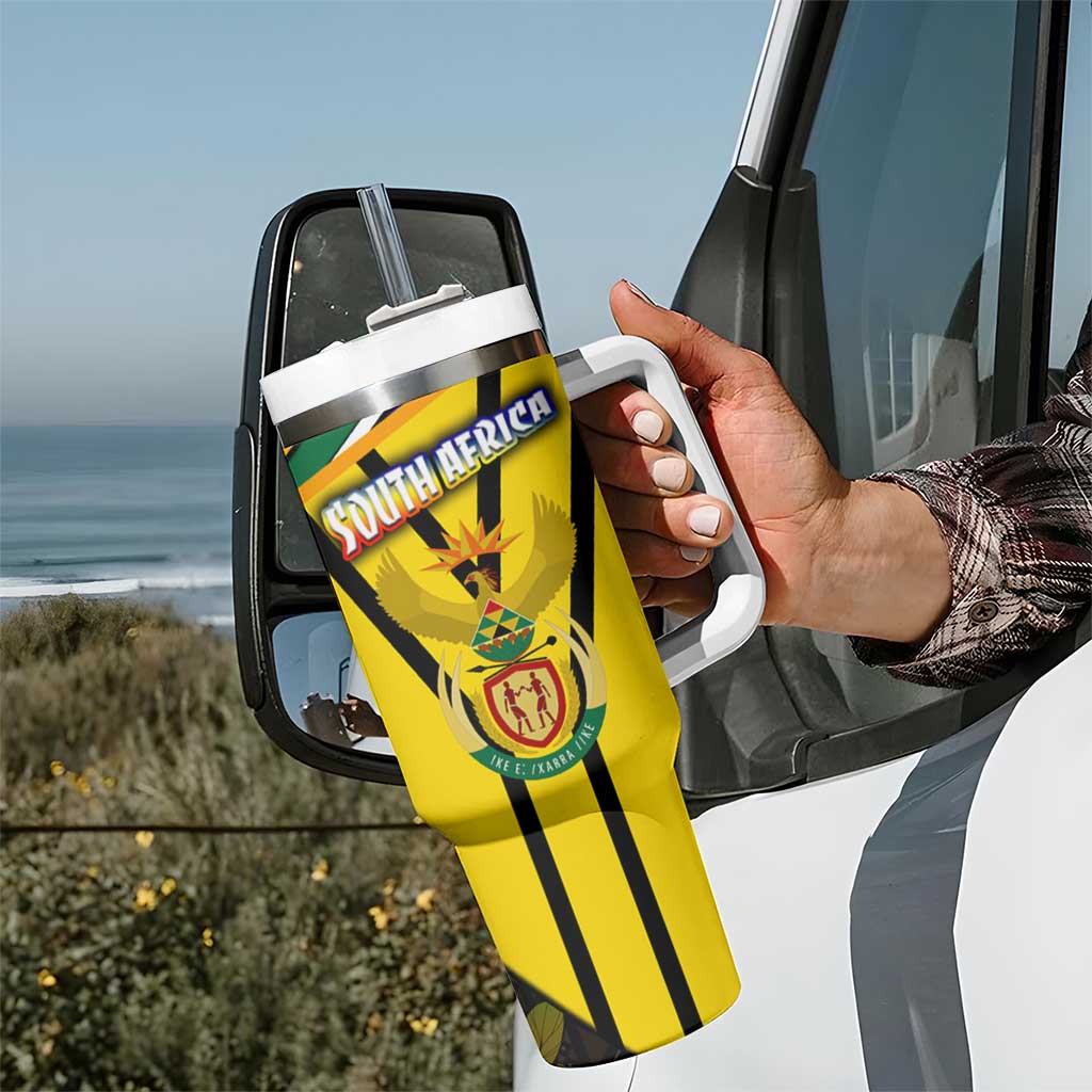 South Africa Coat Of Arms Tumbler With Handle Protea Unity Heritage