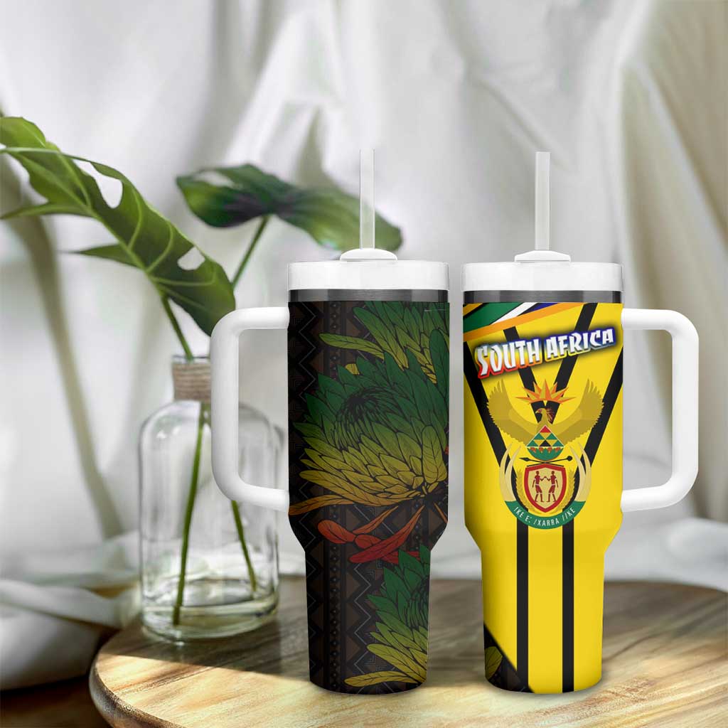 South Africa Coat Of Arms Tumbler With Handle Protea Unity Heritage
